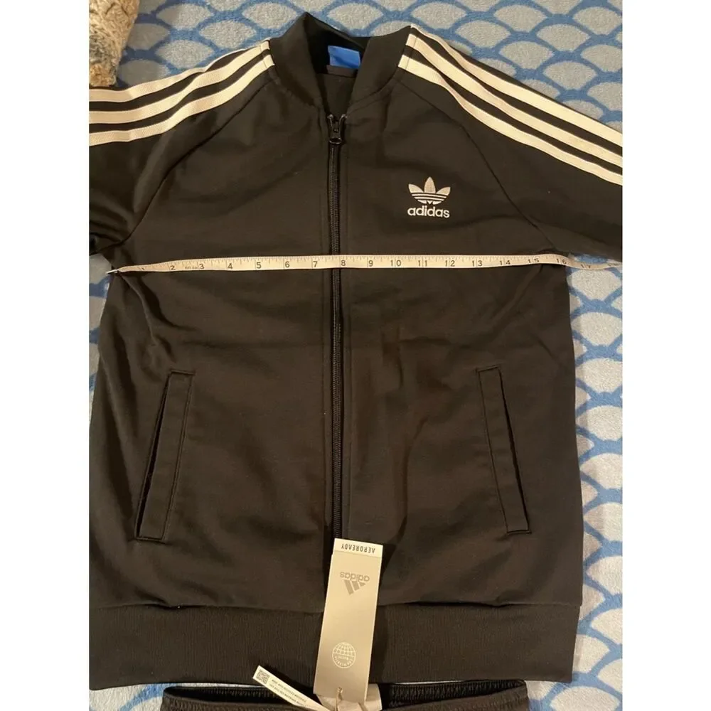 Adidas boys stripe jacket and Shorts size medium 11/12